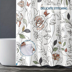 Abstract Women Face Shower Curtain 72 Inch