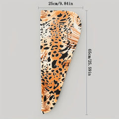 Leopard Printed Hair Drying Cap Coral Fleece Hair Towel