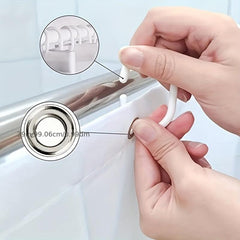 Waterproof Flower Pattern Shower Curtain with 12 Hooks for Bathroom Decor