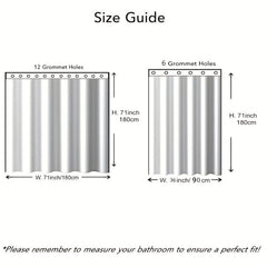 Waterproof Flower Pattern Shower Curtain with 12 Hooks for Bathroom Decor