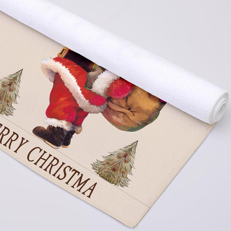 4pcs Christmas Dish Towels Soft Absorbent Fingertip Towel Santa Claus Pattern