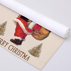 4pcs Christmas Dish Towels Soft Absorbent Fingertip Towel Santa Claus Pattern