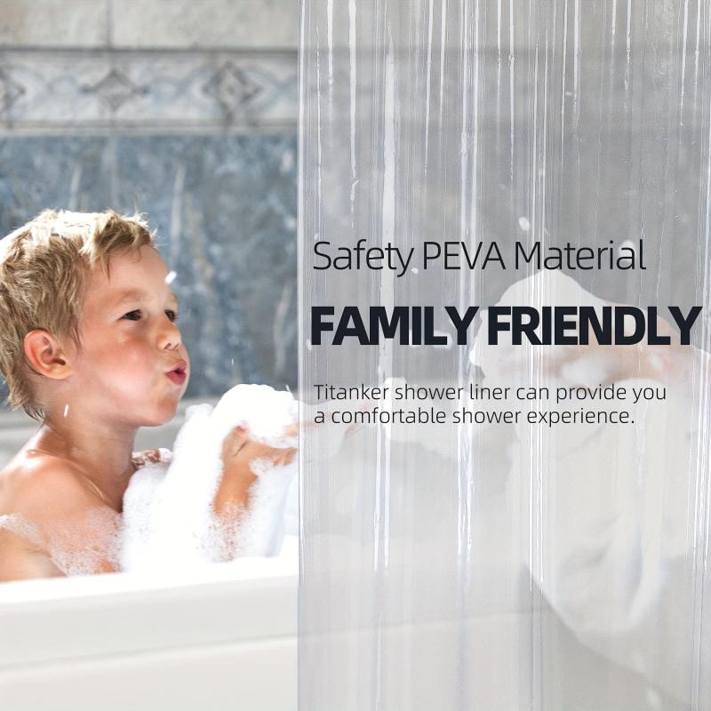 Heavy Duty Peva Shower Curtain - Dry/Wet Separation - Bathroom S