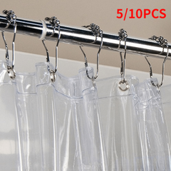10PCS Bathroom Accessories Hook Gourd Shaped Metal Buckle Shower Curtain Hook