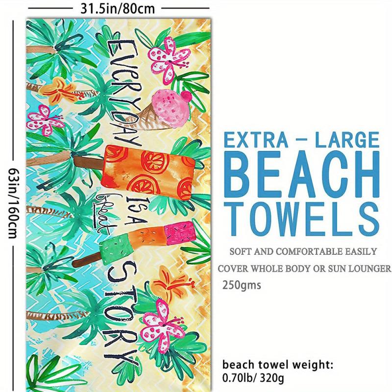 Summer Beach Towel, Absorbent Pool Towel for Women, Large Beach Blanket