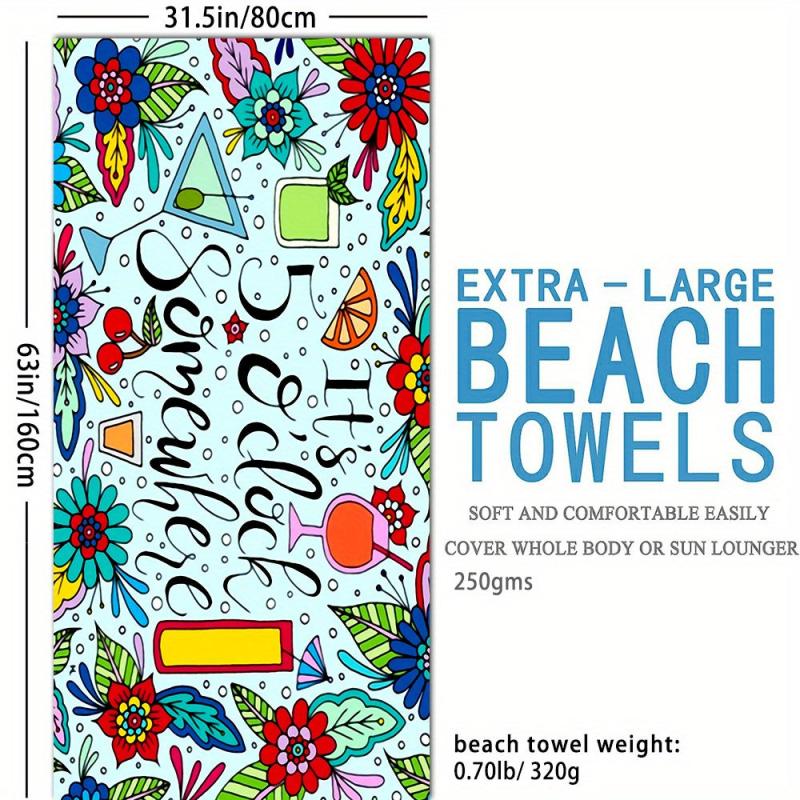 Summer Beach Towel, Absorbent Pool Towel for Women, Large Beach Blanket