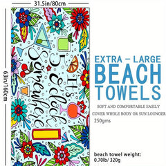 Summer Beach Towel, Absorbent Pool Towel for Women, Large Beach Blanket