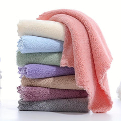 4pcs Coral Fleece Washcloth Soft Absorbent Handkerchiefs