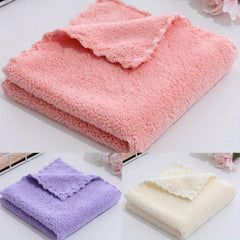 4pcs Coral Fleece Washcloth Soft Absorbent Handkerchiefs