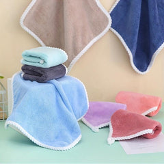 4pcs Coral Fleece Square Towel Absorbent Soft Towel 11.81in