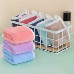 4pcs Coral Fleece Square Towel Absorbent Soft Towel 11.81in