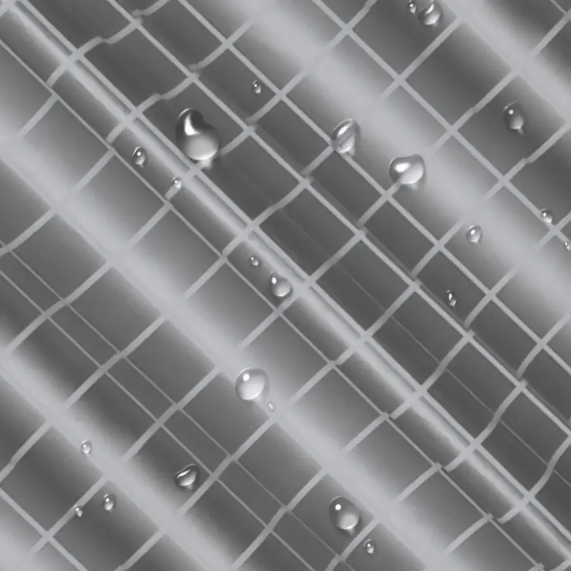 Waterproof Plaid Shower Curtain with Metal Grommets and Hooks