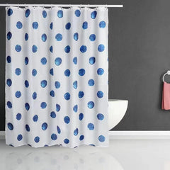 Waterproof Plaid Shower Curtain with Metal Grommets and Hooks
