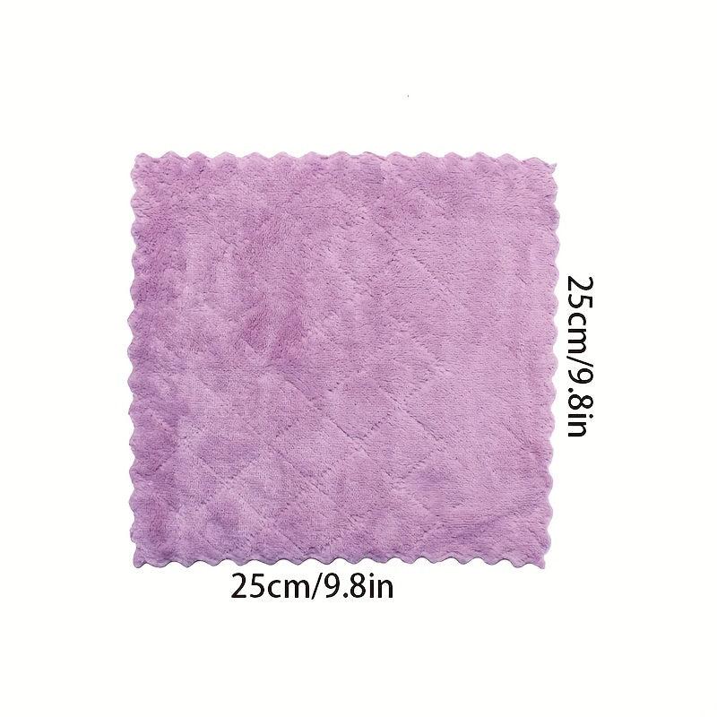 12pcs Dish Towels & Cloths Absorbent Scouring Pads Coral Velvet