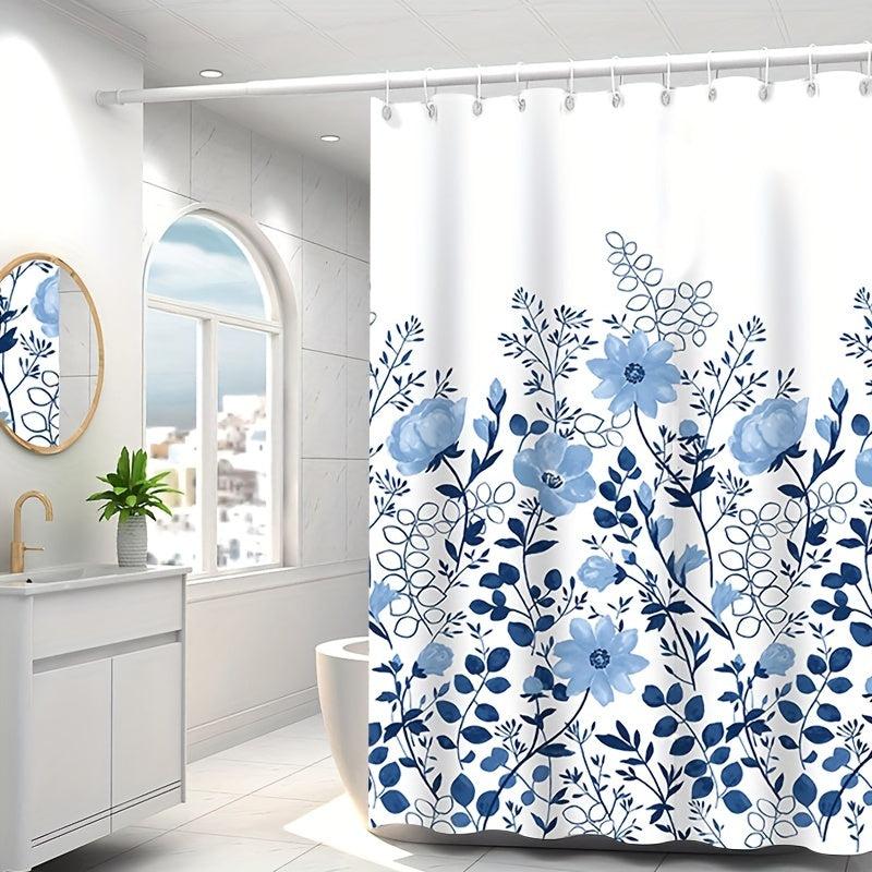 Flower Pattern Shower Curtain Bathroom Waterproof 180x180