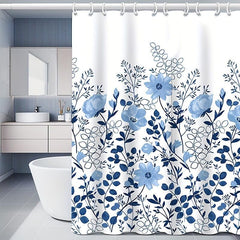 Flower Pattern Shower Curtain Bathroom Waterproof 180x180
