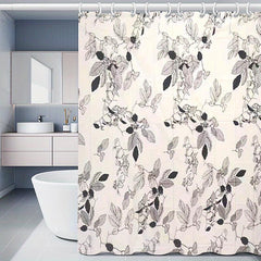 Flower Pattern Shower Curtain Bathroom Waterproof 180x180