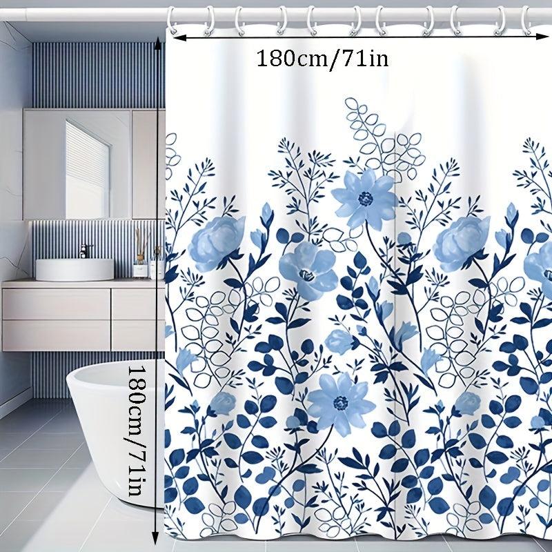 Flower Pattern Shower Curtain Bathroom Waterproof 180x180