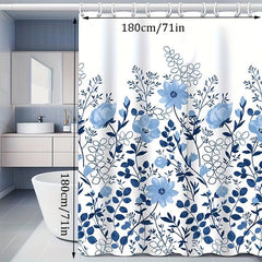 Flower Pattern Shower Curtain Bathroom Waterproof 180x180