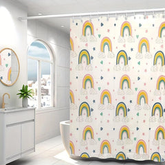 Flower Pattern Shower Curtain Bathroom Waterproof 180x180