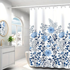Flower Pattern Shower Curtain Bathroom Waterproof 180x180