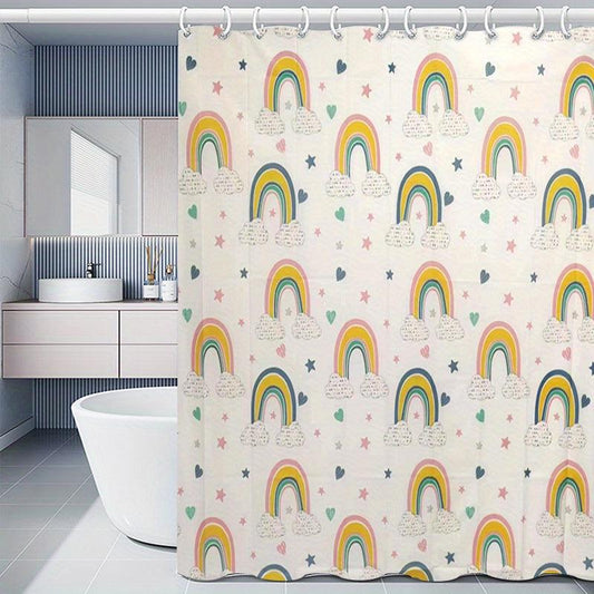 Flower Pattern Shower Curtain Bathroom Waterproof 180x180