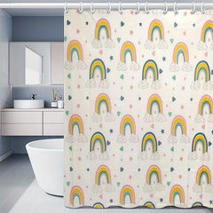Flower Pattern Shower Curtain Bathroom Waterproof 180x180