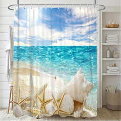 3D Digital Bathroom Waterproof Polyester Shower Curtain