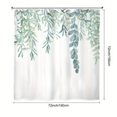 Abstract Leaves Shower Curtain Waterproof Bathroom Curtain 72Wx72H Inch