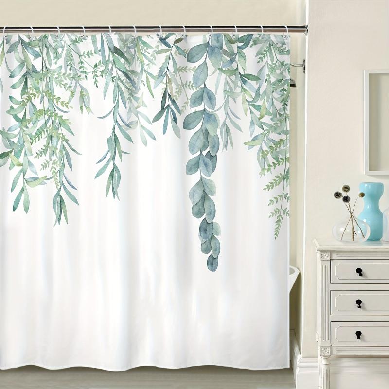 Abstract Leaves Shower Curtain Waterproof Bathroom Curtain 72Wx72H Inch