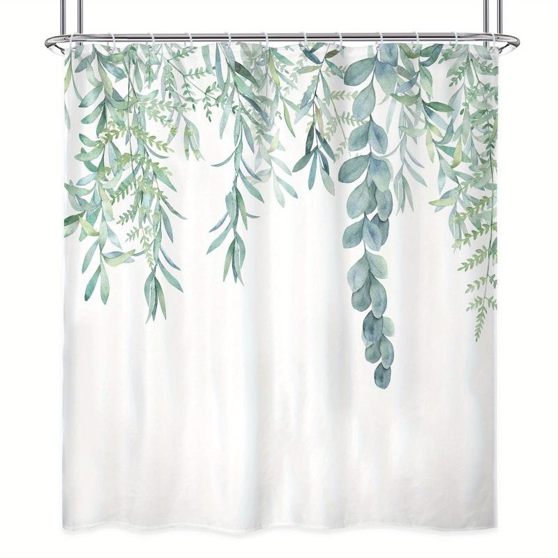 Abstract Leaves Shower Curtain Waterproof Bathroom Curtain 72Wx72H Inch