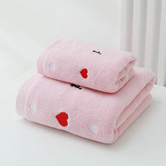 Heart Embroidery Towel Pure Cotton Thickened Couples Household Supplies