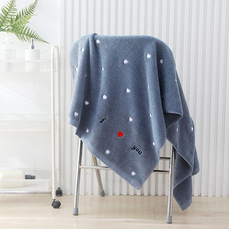 Heart Embroidery Towel Pure Cotton Thickened Couples Household Supplies