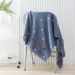 Heart Embroidery Towel Pure Cotton Thickened Couples Household Supplies