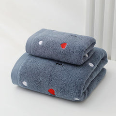 Heart Embroidery Towel Pure Cotton Thickened Couples Household Supplies
