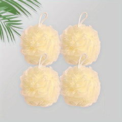 4pcs Exfoliating Bath Ball and Loofah Sponge Set for Adults