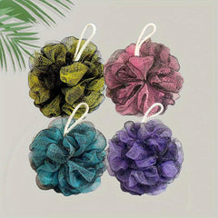 4pcs Exfoliating Bath Ball and Loofah Sponge Set for Adults