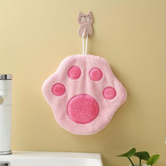 Cartoon Paw Fingertip Towel Coral Fleece Hand Wipe Cloth