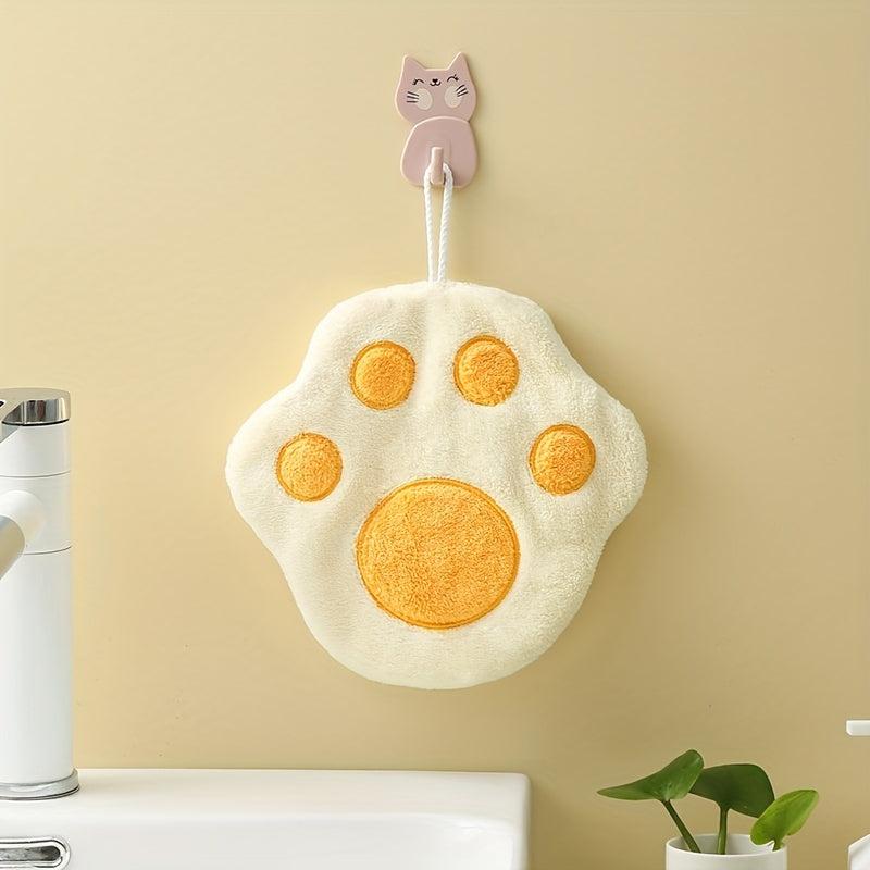 Cartoon Paw Fingertip Towel Coral Fleece Hand Wipe Cloth
