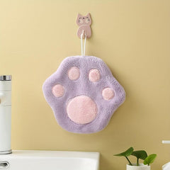 Cartoon Paw Fingertip Towel Coral Fleece Hand Wipe Cloth