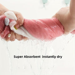 Hair Towel With Button Soft Hair Drying Cap Double Layer Hair Towel