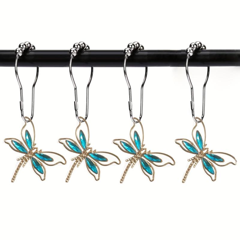 Dragonfly Shower Curtain Hook Rust-proof Rings Bathroom Decor