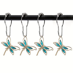 Dragonfly Shower Curtain Hook Rust-proof Rings Bathroom Decor