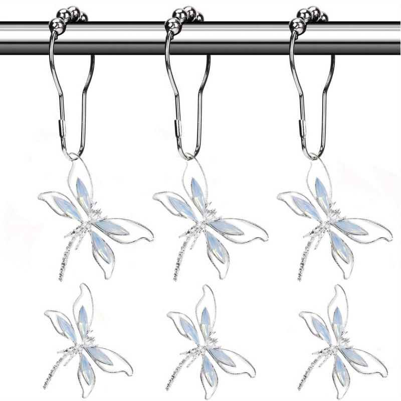 Dragonfly Shower Curtain Hook Rust-proof Rings Bathroom Decor