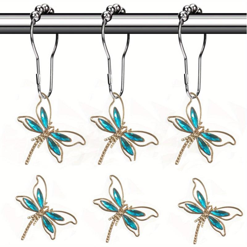 Dragonfly Shower Curtain Hook Rust-proof Rings Bathroom Decor