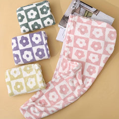 Absorbent Flower Hair Towel for Women Quick Drying Shower Cap