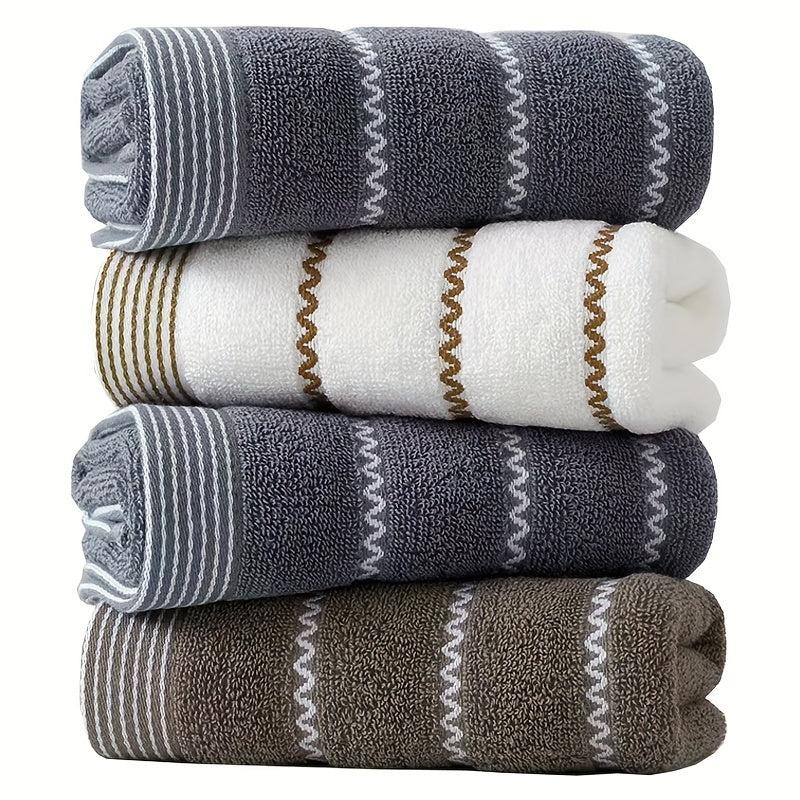 4pcs Stripped Pattern Hand Towel Cotton Soft Skin friendly Face Towel