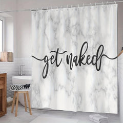 3pcs Marble Shower Curtain Set with 12 Hooks