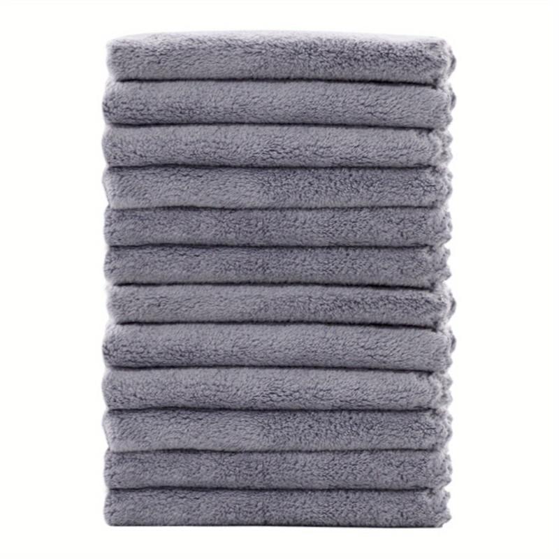 12pcs Coral Fleece Hand Towels Soft Absorbent Towel for Bathroom