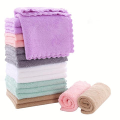12pcs Coral Fleece Hand Towels Soft Absorbent Towel for Bathroom